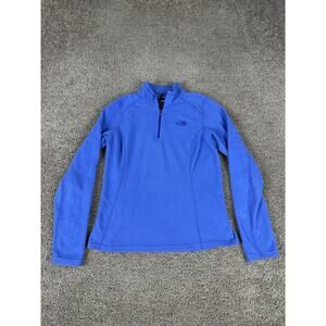 The North Face Fleece Pullover Womens Small Blue 1/4 Zip Long Sleeve Outdoor